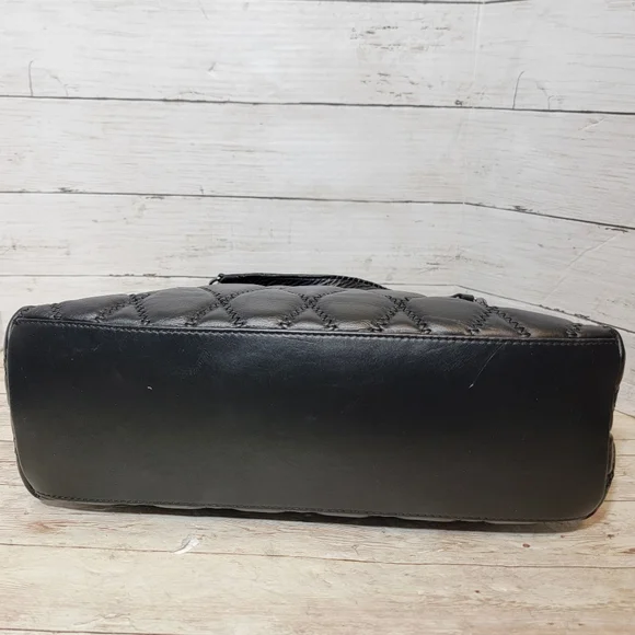 Elegant Black Quilted Satchel